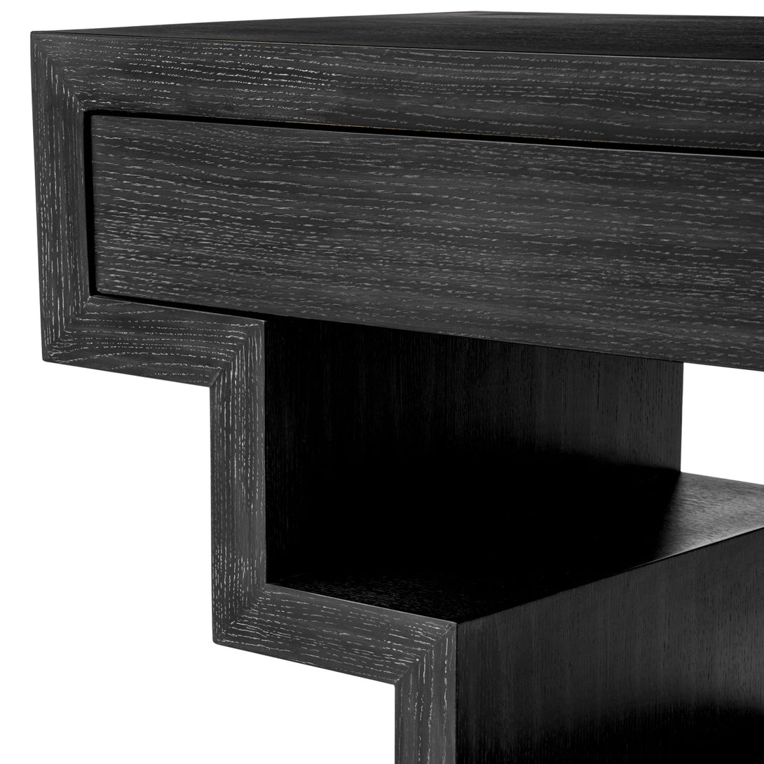 Console Table Rialto Charcoal Grey Oak Veneer Furniture Eichholtz