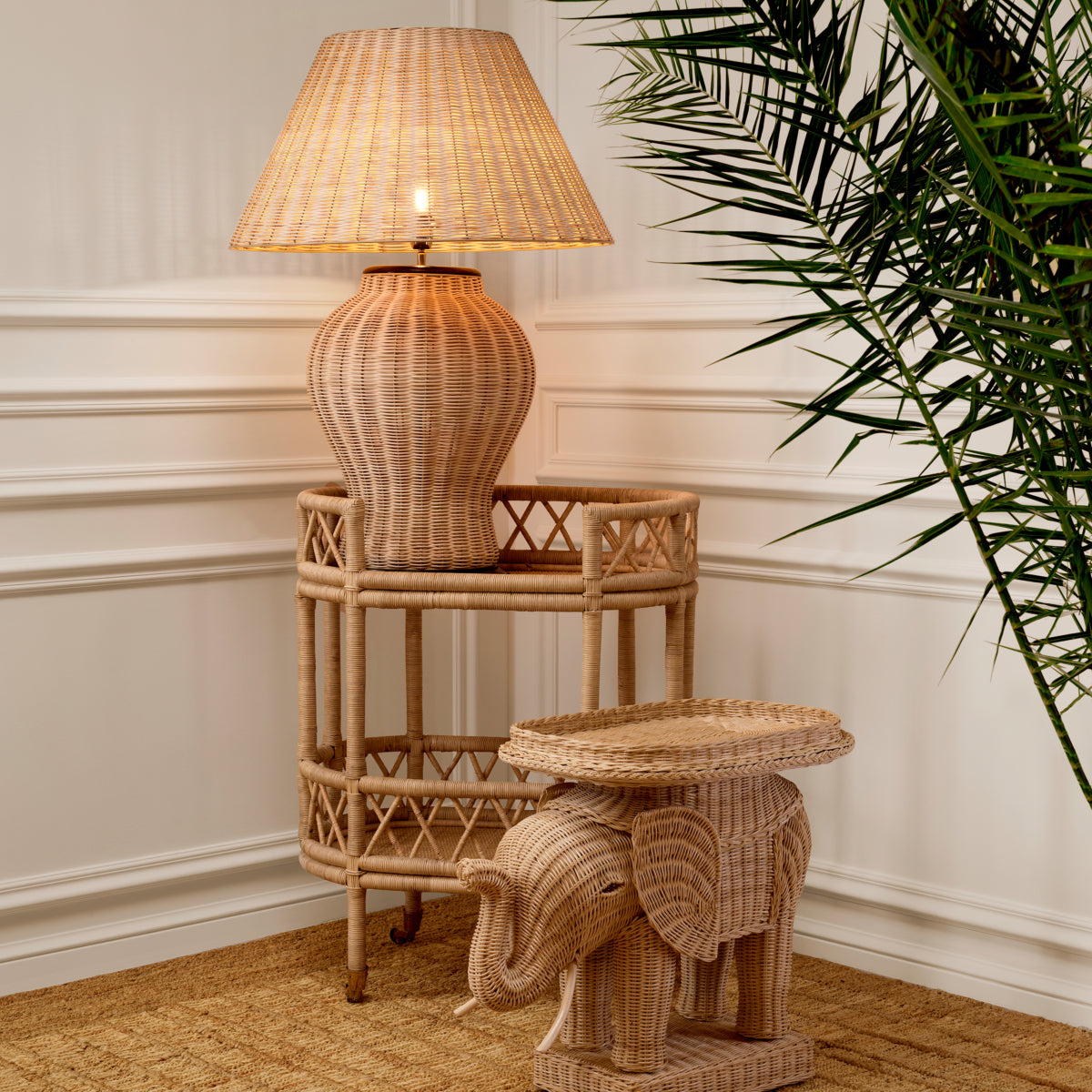 Eichholtz Dorini Rattan Trolley - Thumbnail 5