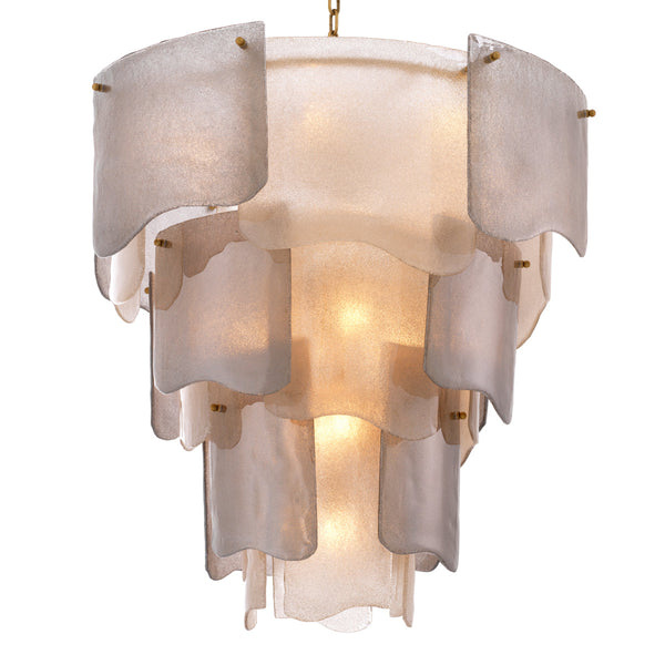 Chandelier Asinara L Antique Brass Smoke Glass Lighting Eichholtz