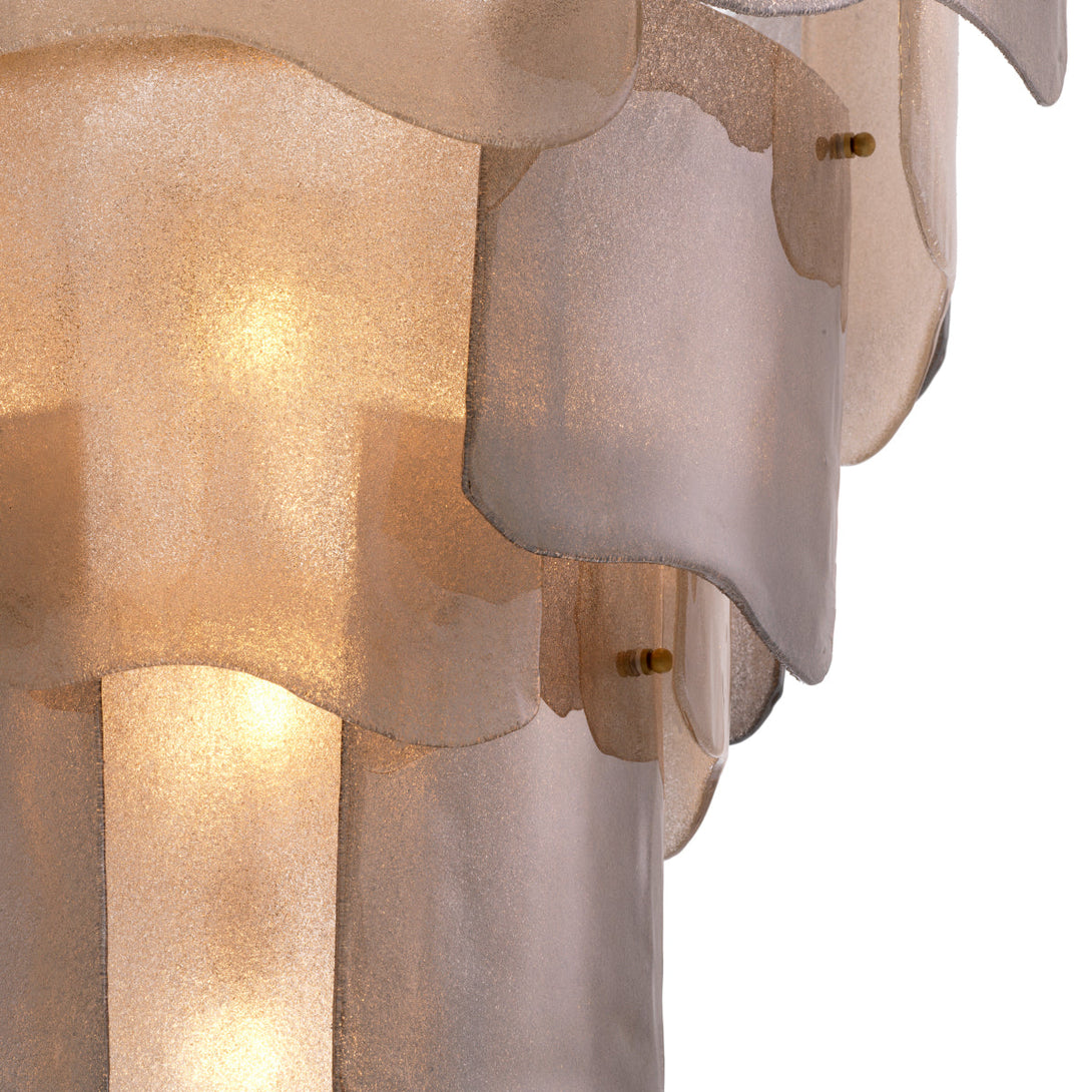 Chandelier Asinara L Antique Brass Smoke Glass Lighting Eichholtz