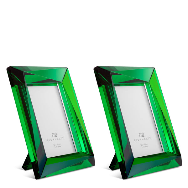 Picture Frame Obliquity L Set Of 2 Green Crystal Glass Accessories Eichholtz