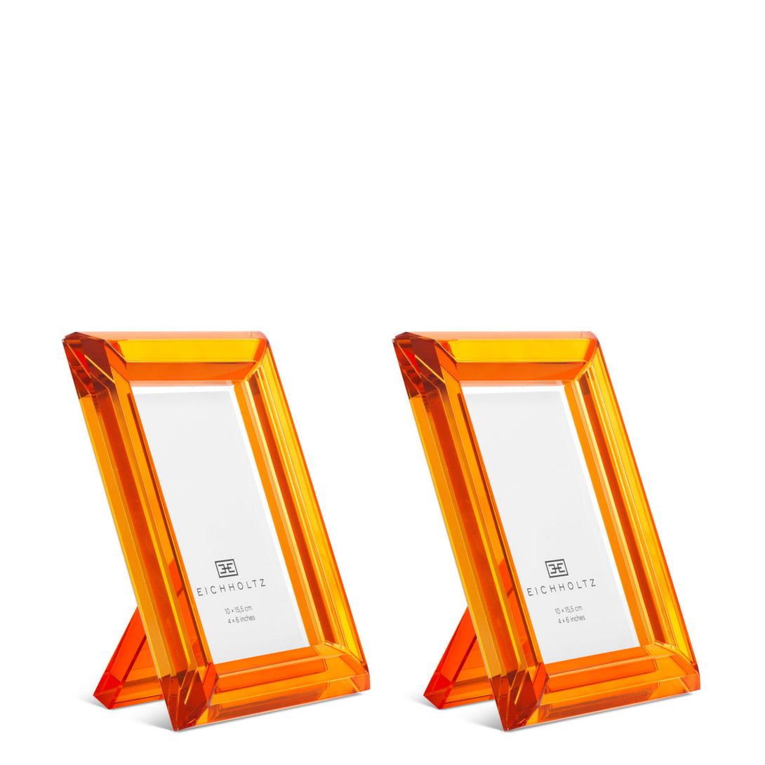 Picture Frame Theory S Set Of 2 Orange Crystal Glass Accessories Eichholtz