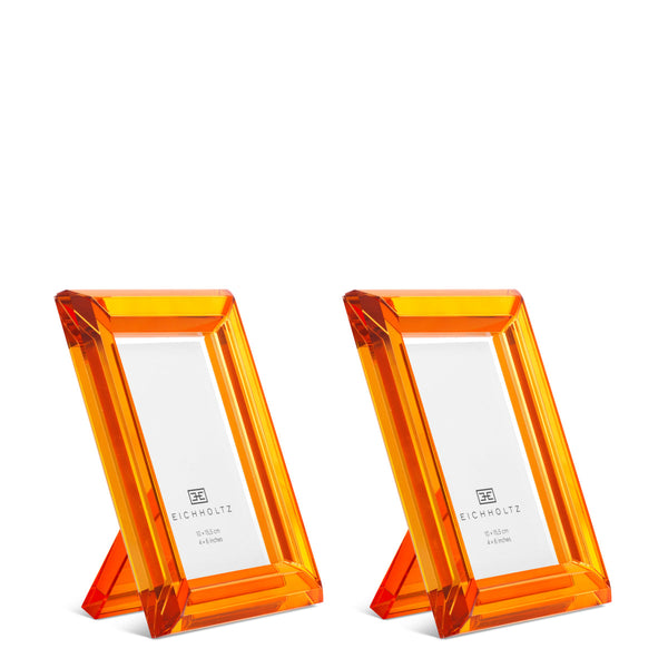 Picture Frame Theory S Set Of 2 Orange Crystal Glass Accessories Eichholtz