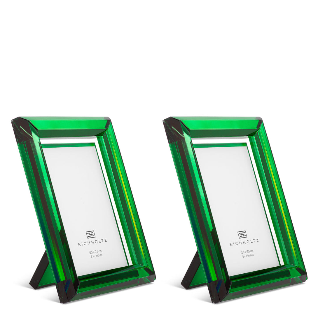 Picture Frame Theory L Set Of 2 Green Crystal Glass Accessories Eichholtz