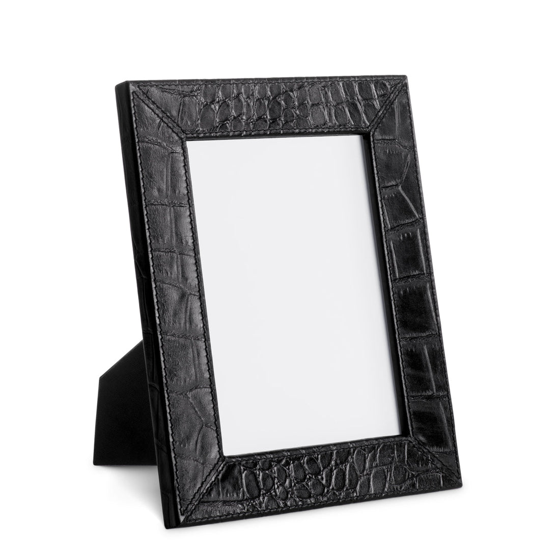 Picture Frame Scaleo Set Of 2 Croco Embossed Black Leather Accessories Eichholtz