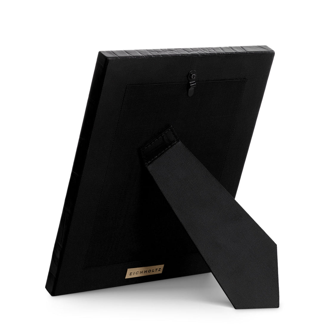 Picture Frame Scaleo Set Of 2 Croco Embossed Black Leather Accessories Eichholtz