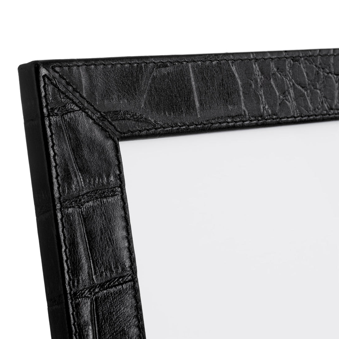 Picture Frame Scaleo Set Of 2 Croco Embossed Black Leather Accessories Eichholtz