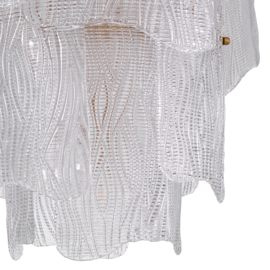 Chandelier Asinara S Antique Brass Textured Glass Lighting Eichholtz