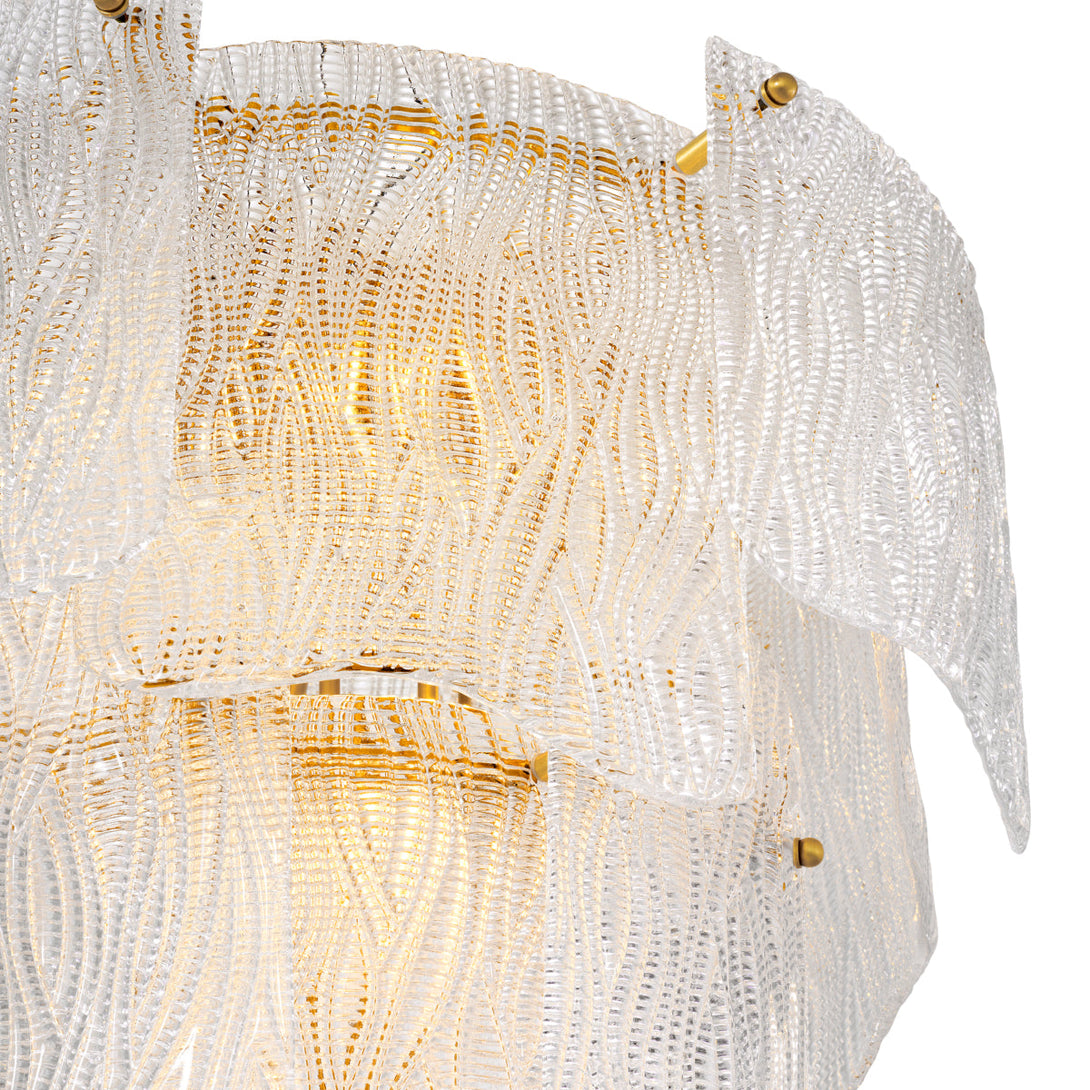 Chandelier Asinara S Antique Brass Textured Glass Lighting Eichholtz