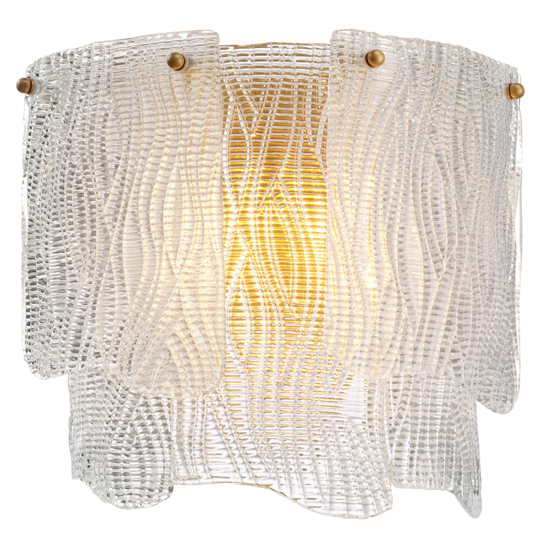 Wall Lamp Asinara Antique Brass Textured Glass Lighting Eichholtz