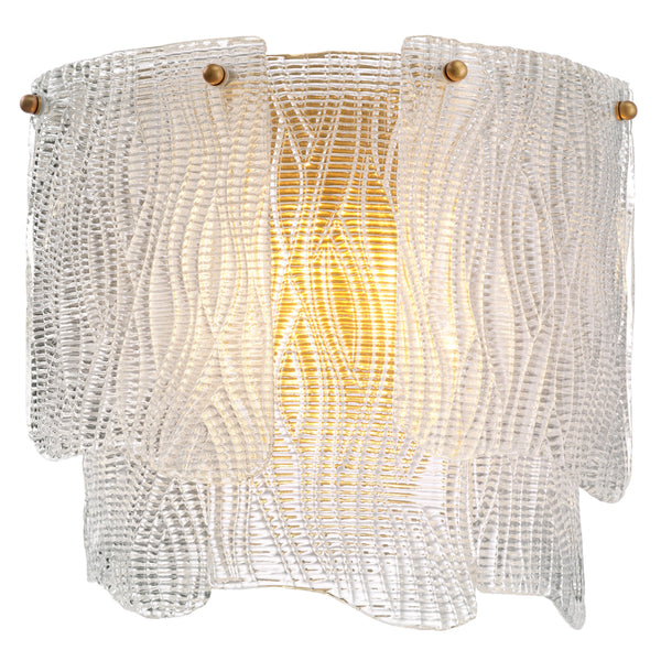 Wall Lamp Asinara Antique Brass Finish Textured Glass Lighting Eichholtz