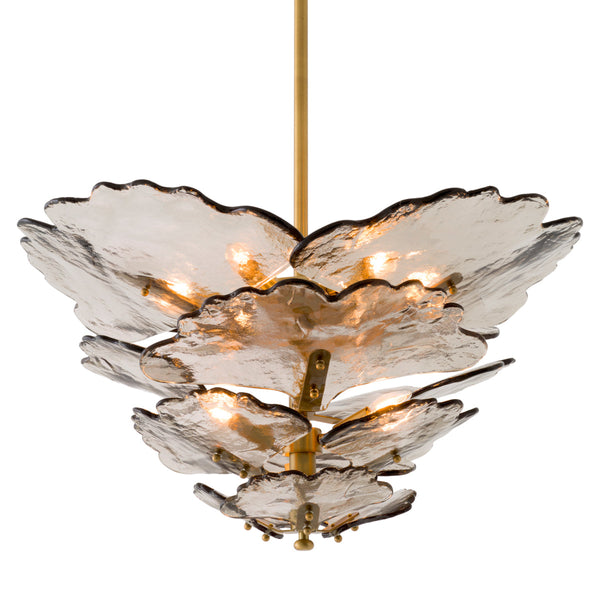 Chandelier Florina Antique Brass Smoke Glass Lighting Eichholtz