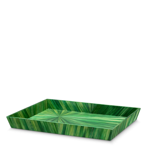 Desk Tray Harvard L Straw Marquetry Green Accessories Eichholtz