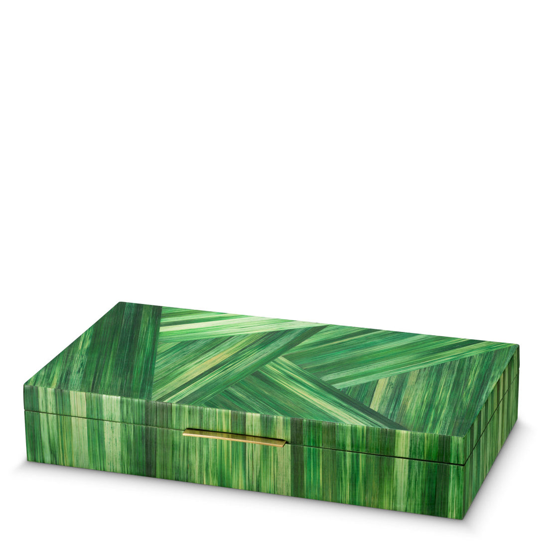 Box Harvard Straw Marquetry Green Accessories Eichholtz