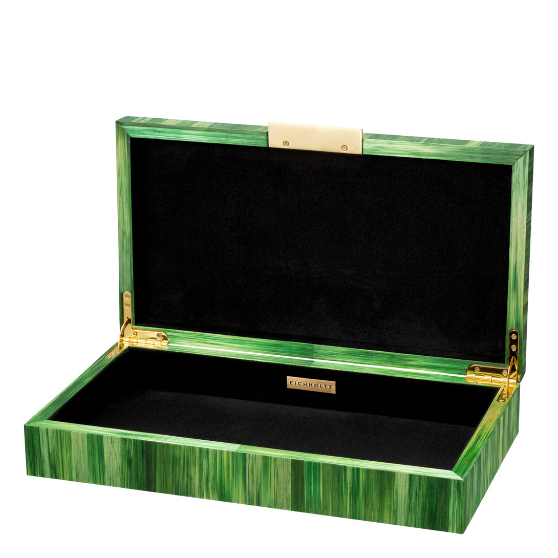 Box Harvard Straw Marquetry Green Accessories Eichholtz