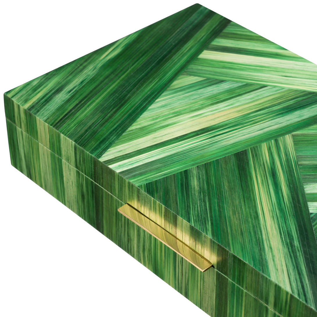 Box Harvard Straw Marquetry Green Accessories Eichholtz