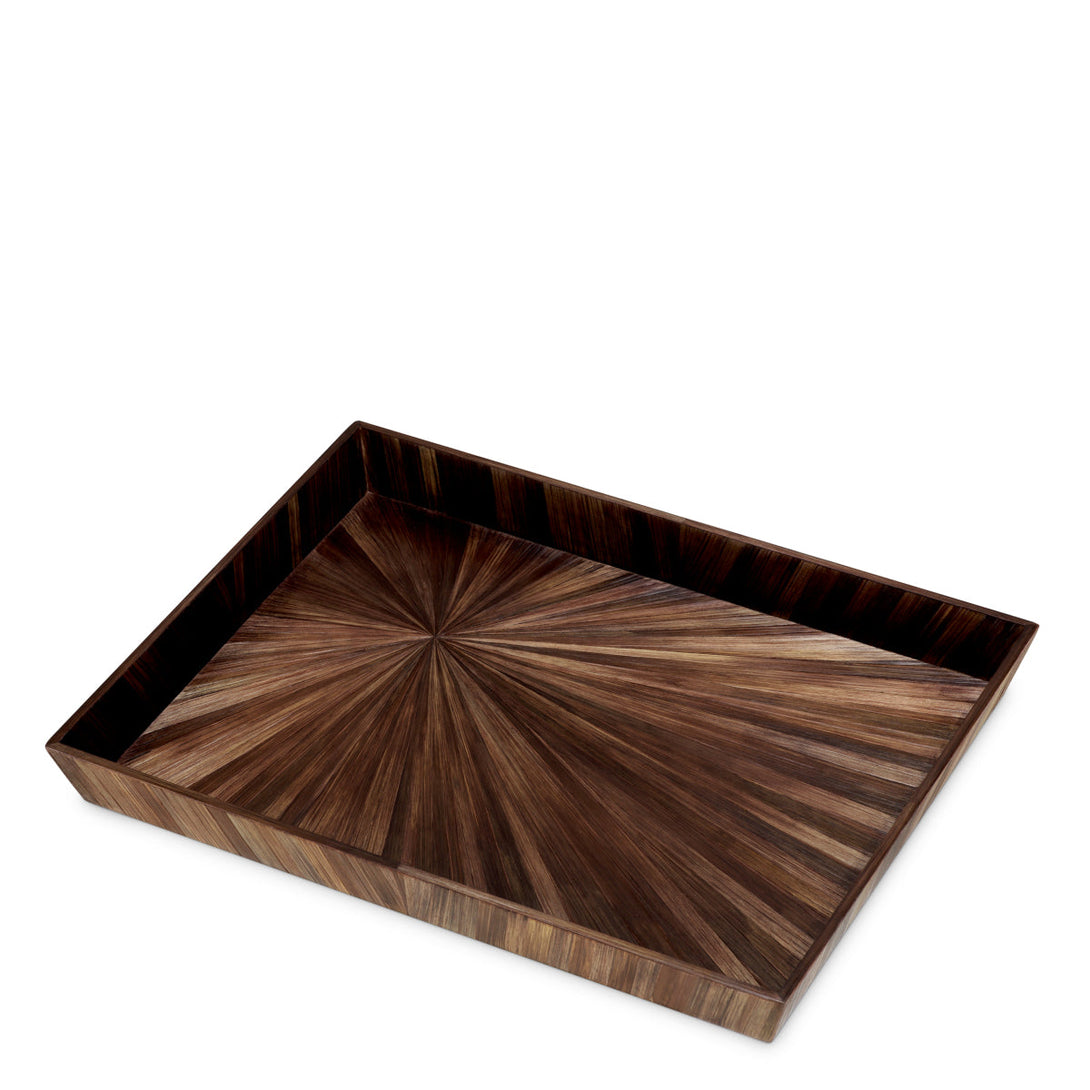 Desk Tray Harvard L Straw Marquetry Brown Accessories Eichholtz