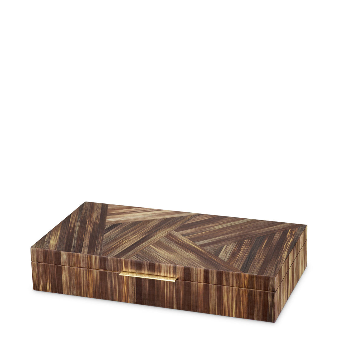 Box Harvard Straw Marquetry Brown Accessories Eichholtz