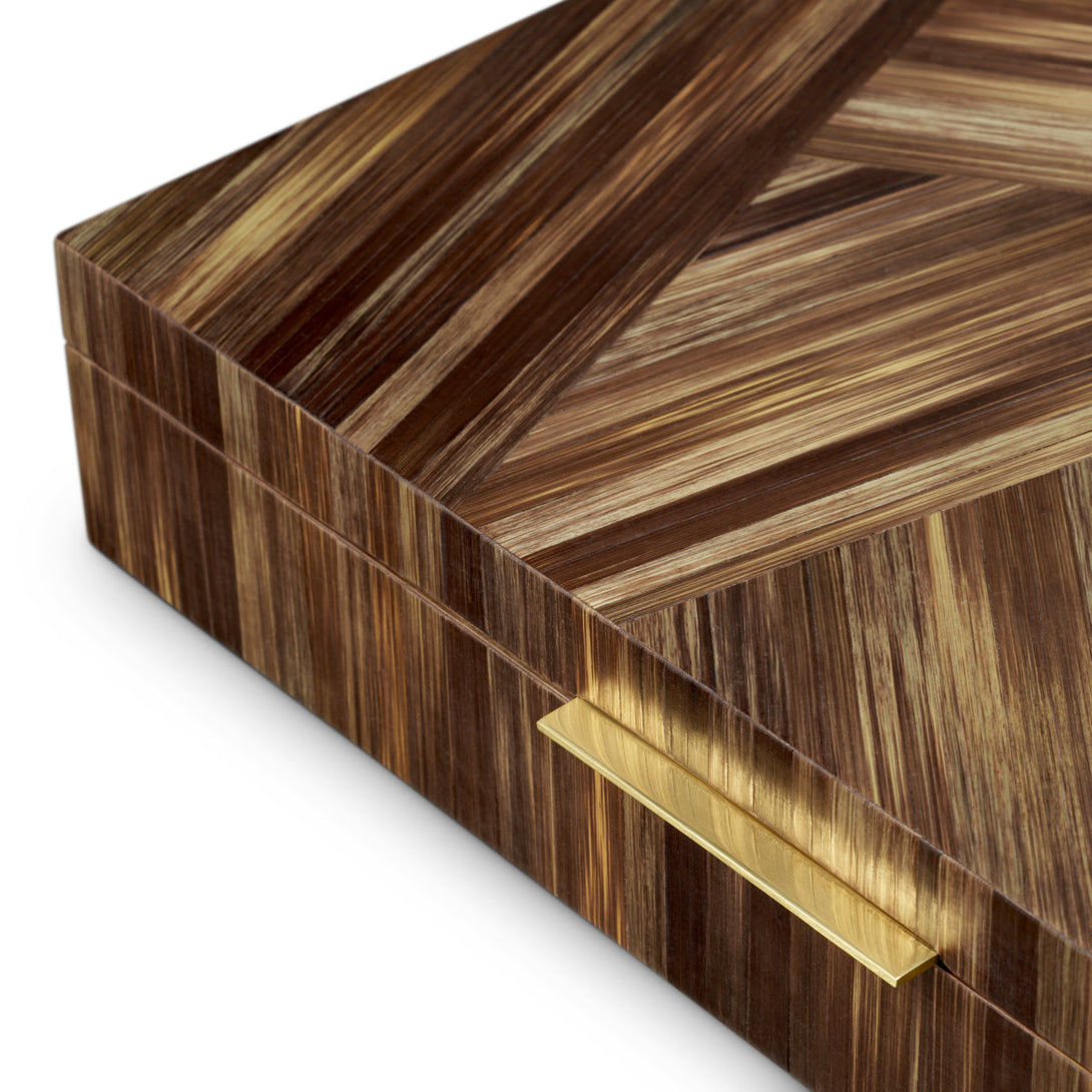 Box Harvard Straw Marquetry Brown Accessories Eichholtz