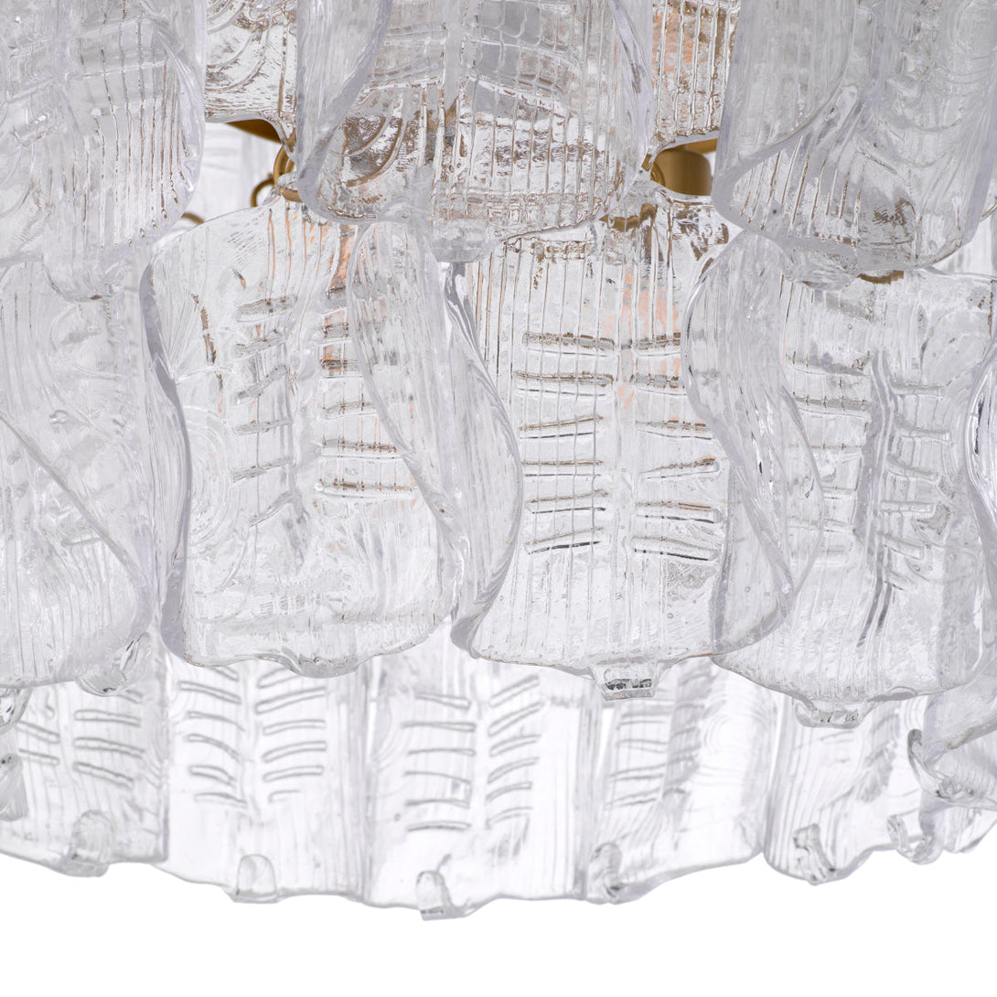 Chandelier Solange Antique Brass Handmade Glass Lighting Eichholtz