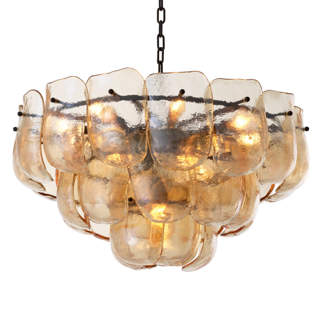 Chandelier Gustave Champagne Colored Glass Lighting Eichholtz