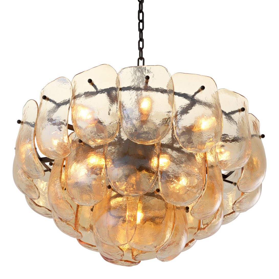 Chandelier Gustave Champagne Colored Glass Lighting Eichholtz