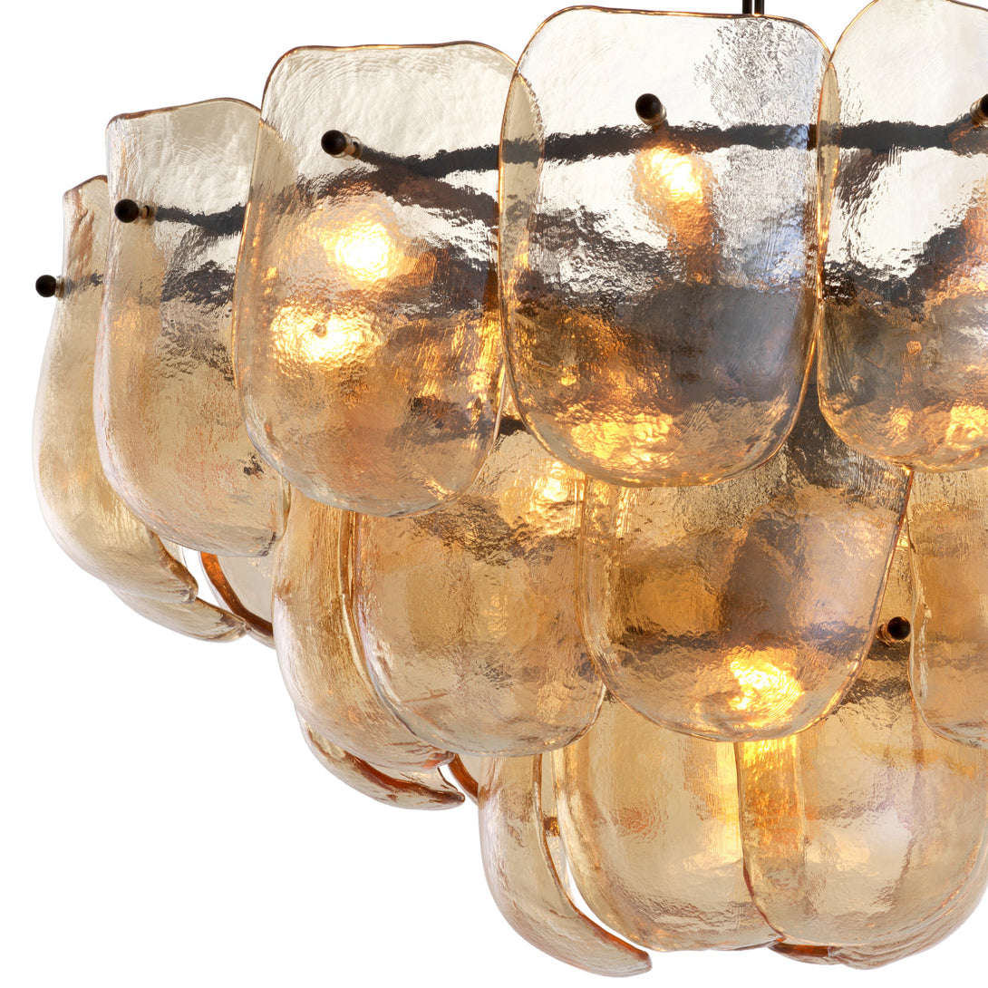 Chandelier Gustave Champagne Colored Glass Lighting Eichholtz