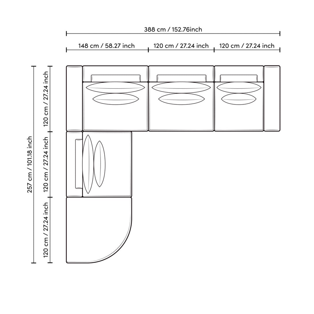 Sofa Lounge Club Nuoro Greige - Image 10