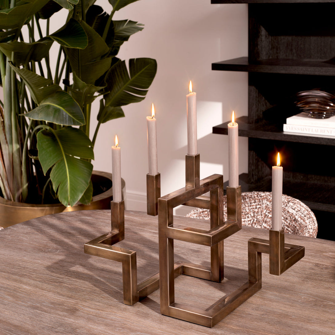 Candle Holder Skyline Vintage Brass Finish Accessories Eichholtz