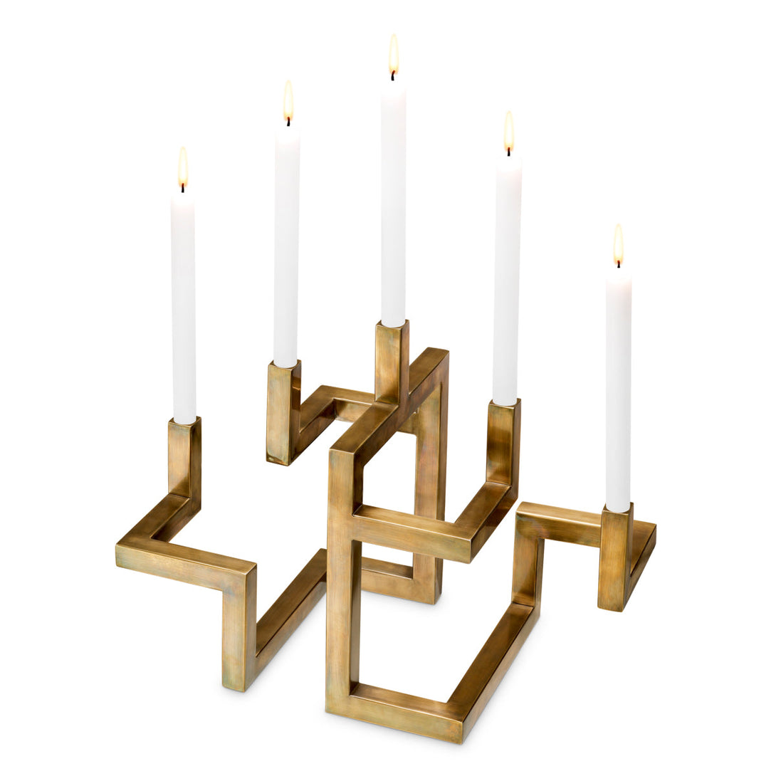 Candle Holder Skyline Vintage Brass Finish Accessories Eichholtz