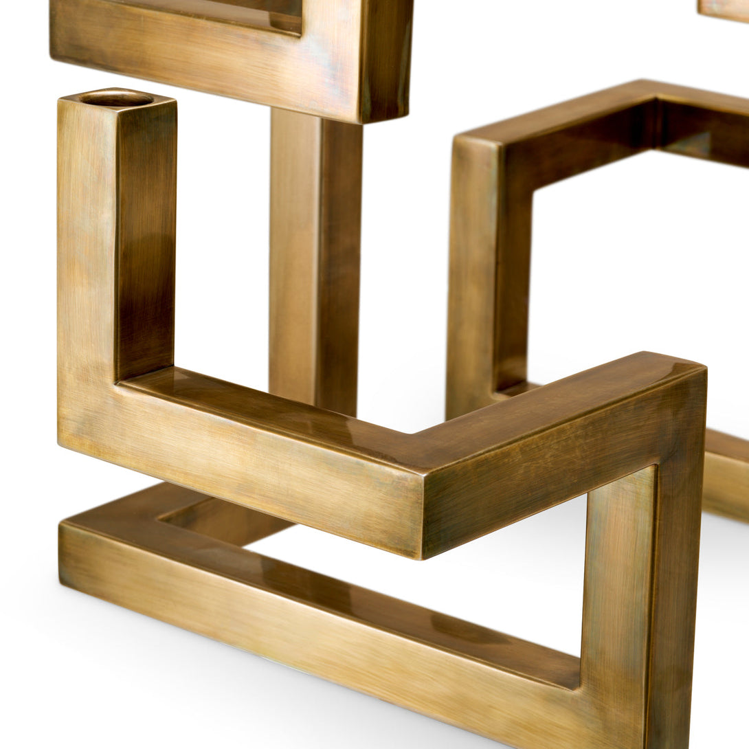 Candle Holder Skyline Vintage Brass Finish Accessories Eichholtz