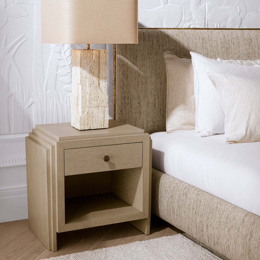 Nightstand Artdeco Washed Oak Veneer Furniture Eichholtz