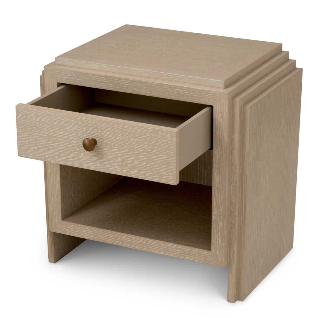 Nightstand Artdeco Washed Oak Veneer Furniture Eichholtz