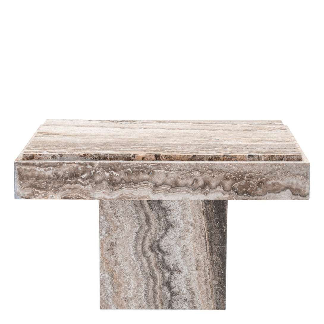Side Table Sartoria Silver Travertine Furniture Eichholtz