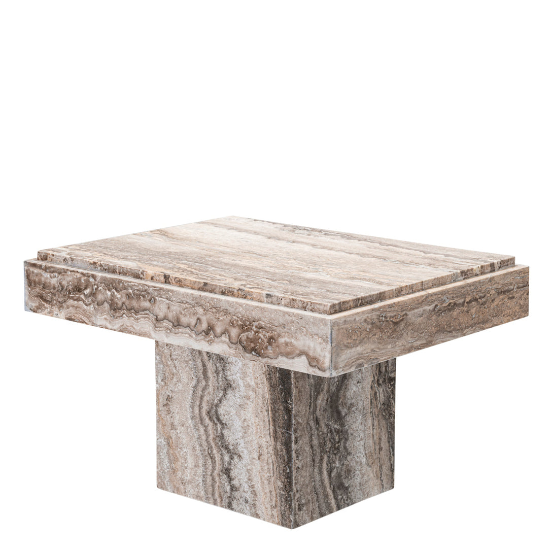 Side Table Sartoria Silver Travertine Furniture Eichholtz