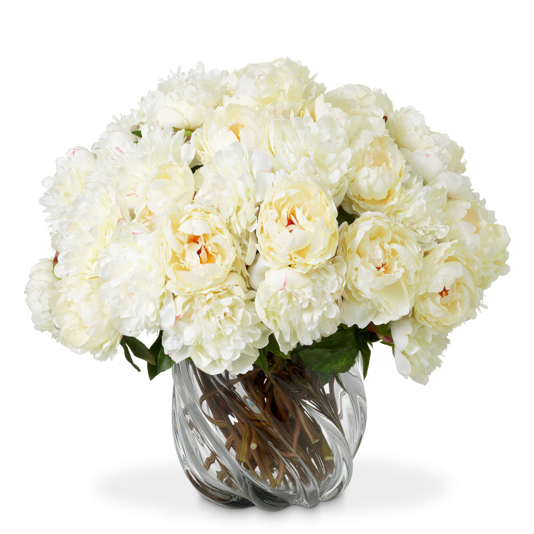 Bouquet Of Peonies Real Touch 48 Pcs/2 Varieties White Tones Accessories Eichholtz