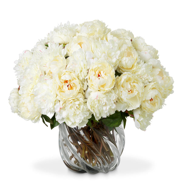 Bouquet Of Peonies Real Touch 48 Pcs/2 Varieties White Tones Accessories Eichholtz