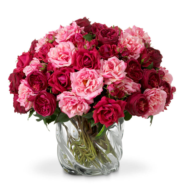 Bouquet Of Roses Real Touch 72 Pcs/3 Varieties Red &Amp; Pink Tones Accessories Eichholtz