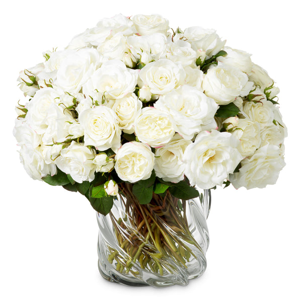 Bouquet Of Roses Real Touch 72 Pcs/3 Varieties White Tones Accessories Eichholtz