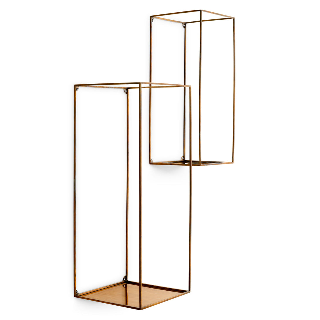 Wall Rack Deco Rectangular Set Of 2 Vintage Brass Finish Accessories Eichholtz