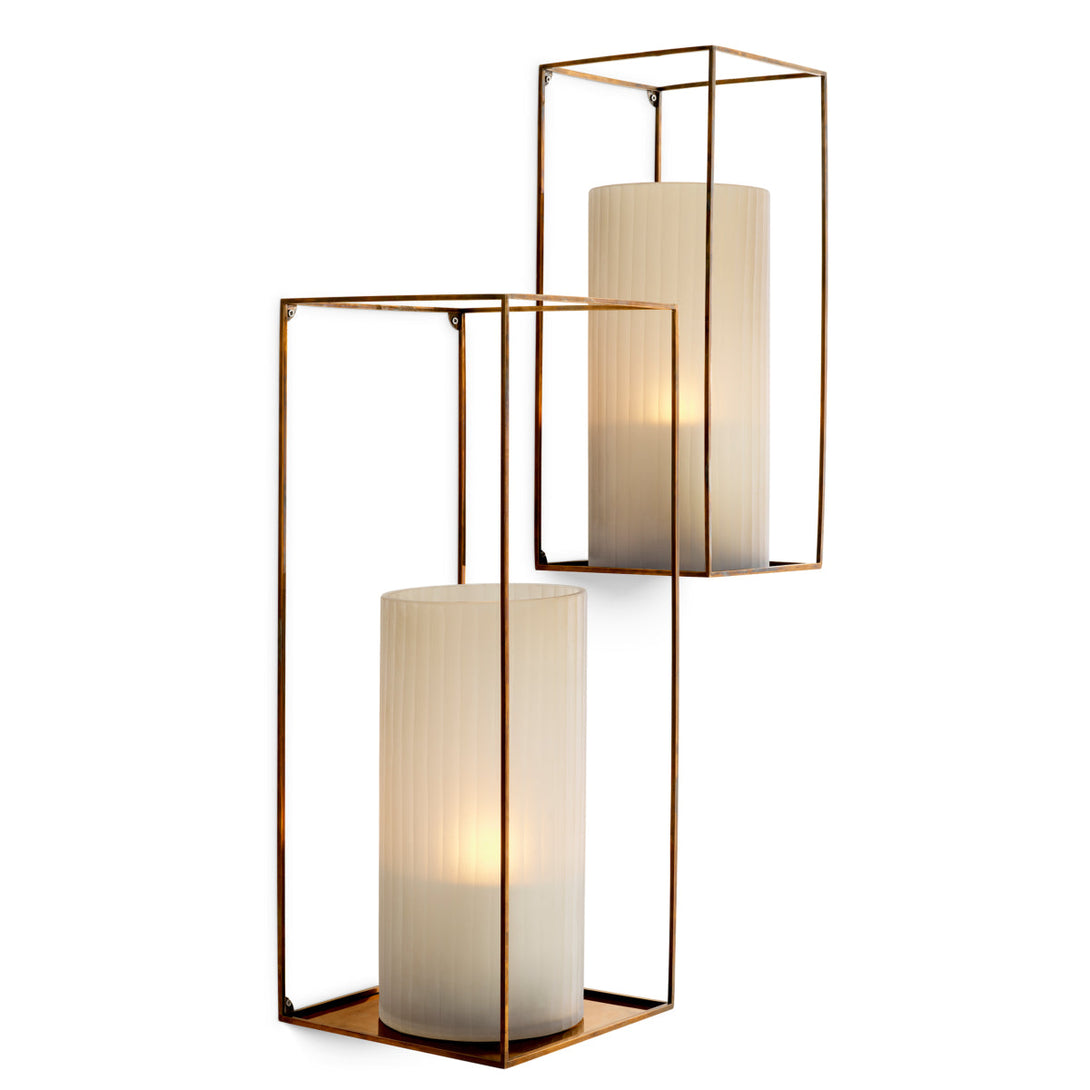 Wall Rack Deco Rectangular Set Of 2 Vintage Brass Finish Accessories Eichholtz