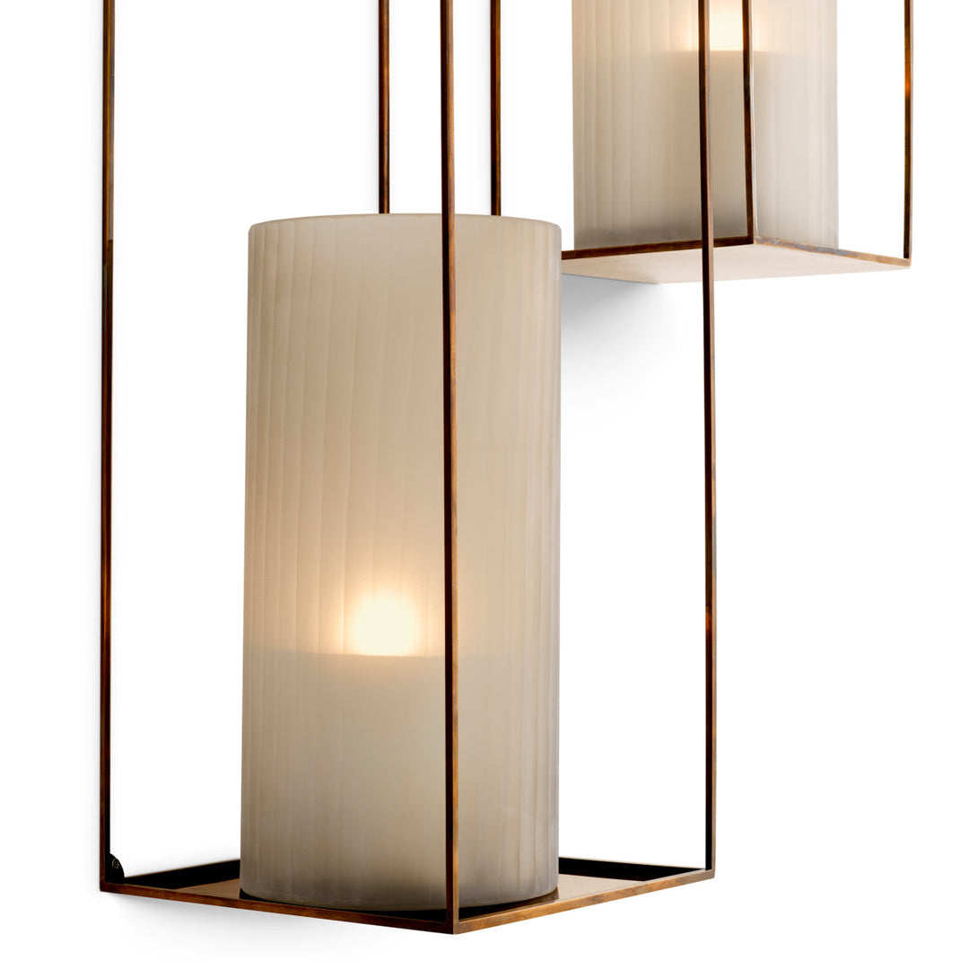 Wall Rack Deco Rectangular Set Of 2 Vintage Brass Finish Accessories Eichholtz