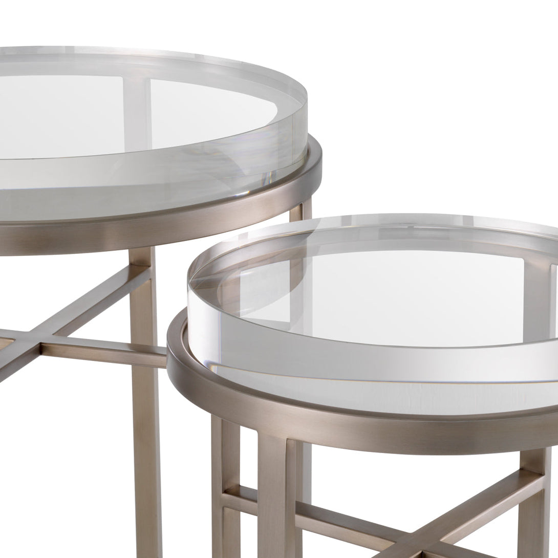 Side Table Hoxton Set Of 2 Brushed Steel Finish Furniture Eichholtz