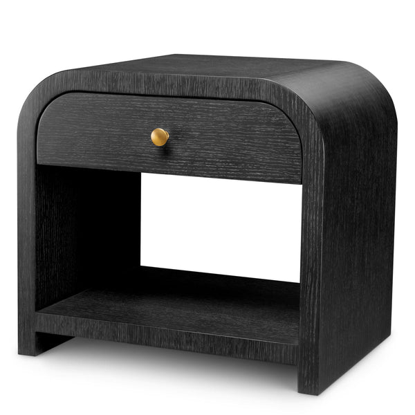Nightstand Rhodes Charcoal Oak Veneer Furniture Eichholtz