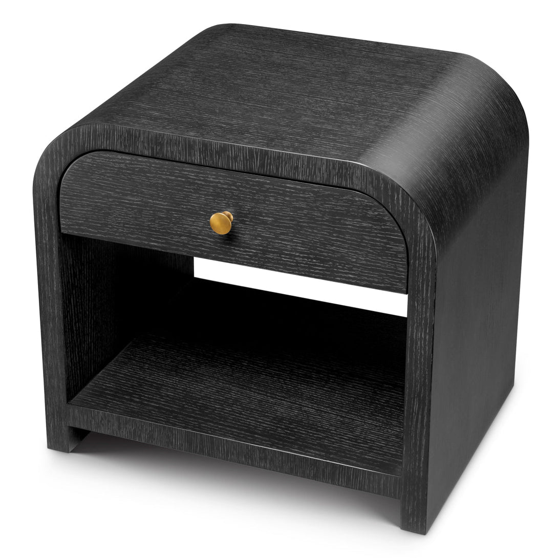 Nightstand Rhodes Charcoal Oak Veneer Furniture Eichholtz