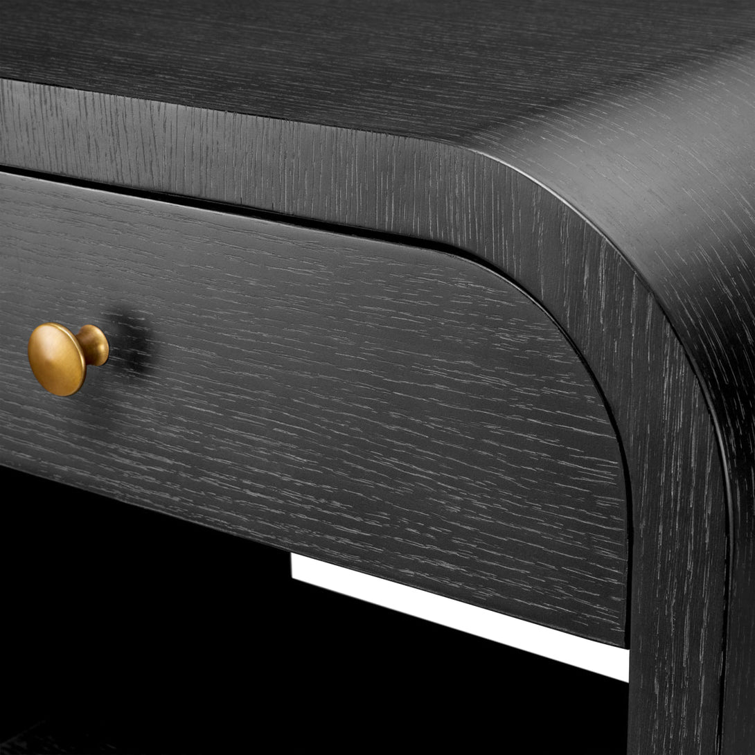 Nightstand Rhodes Charcoal Oak Veneer Furniture Eichholtz