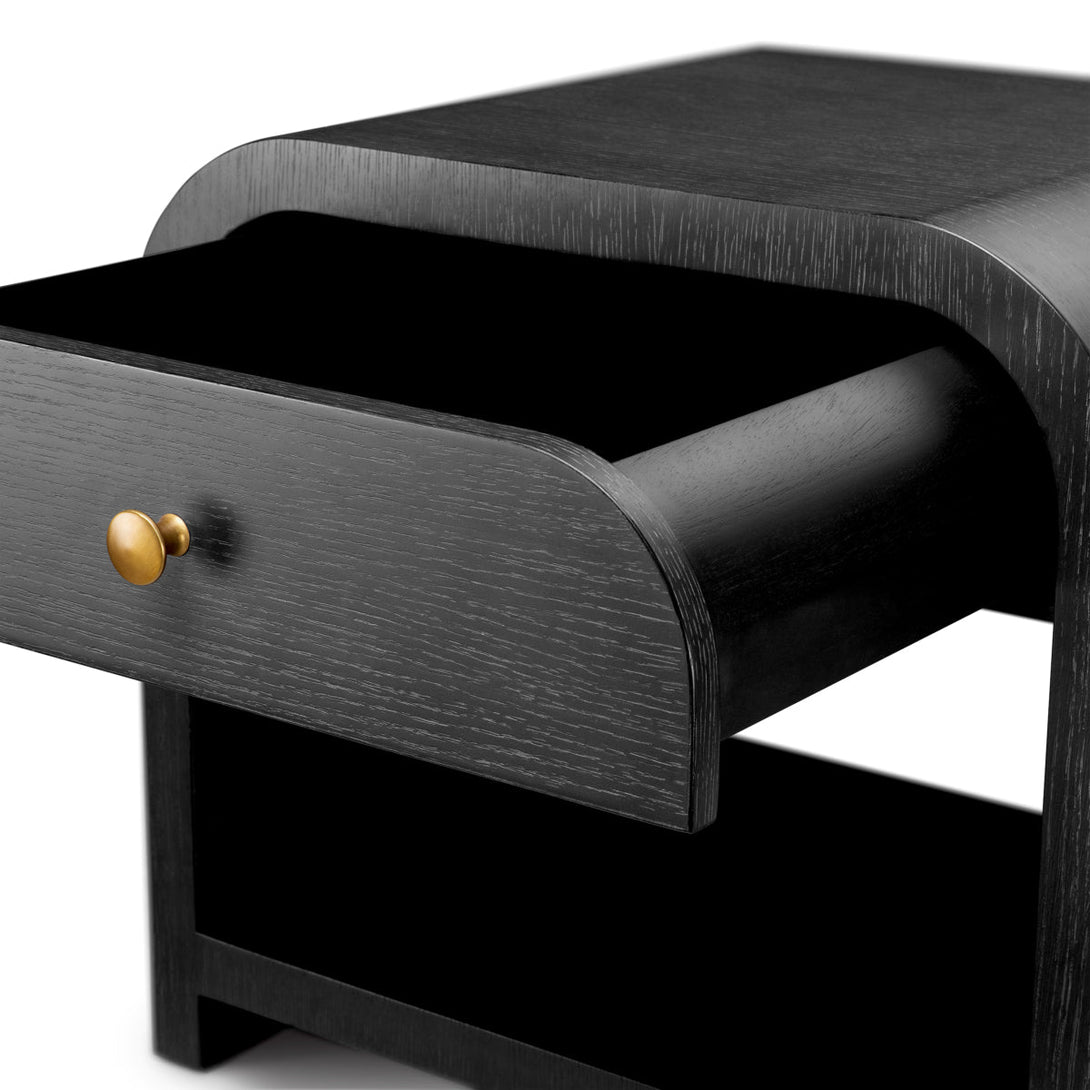 Nightstand Rhodes Charcoal Oak Veneer Furniture Eichholtz