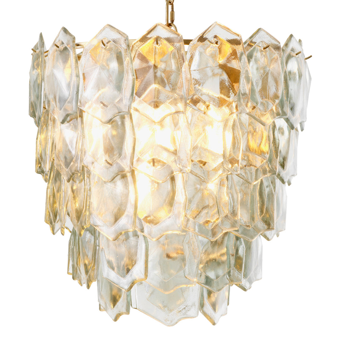 Chandelier Elias Vintage Brass Clear Glass Lighting Eichholtz