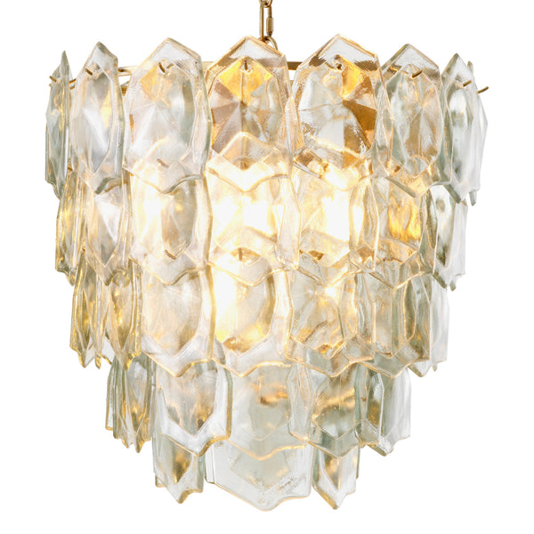Chandelier Elias Vintage Brass Clear Glass Lighting Eichholtz