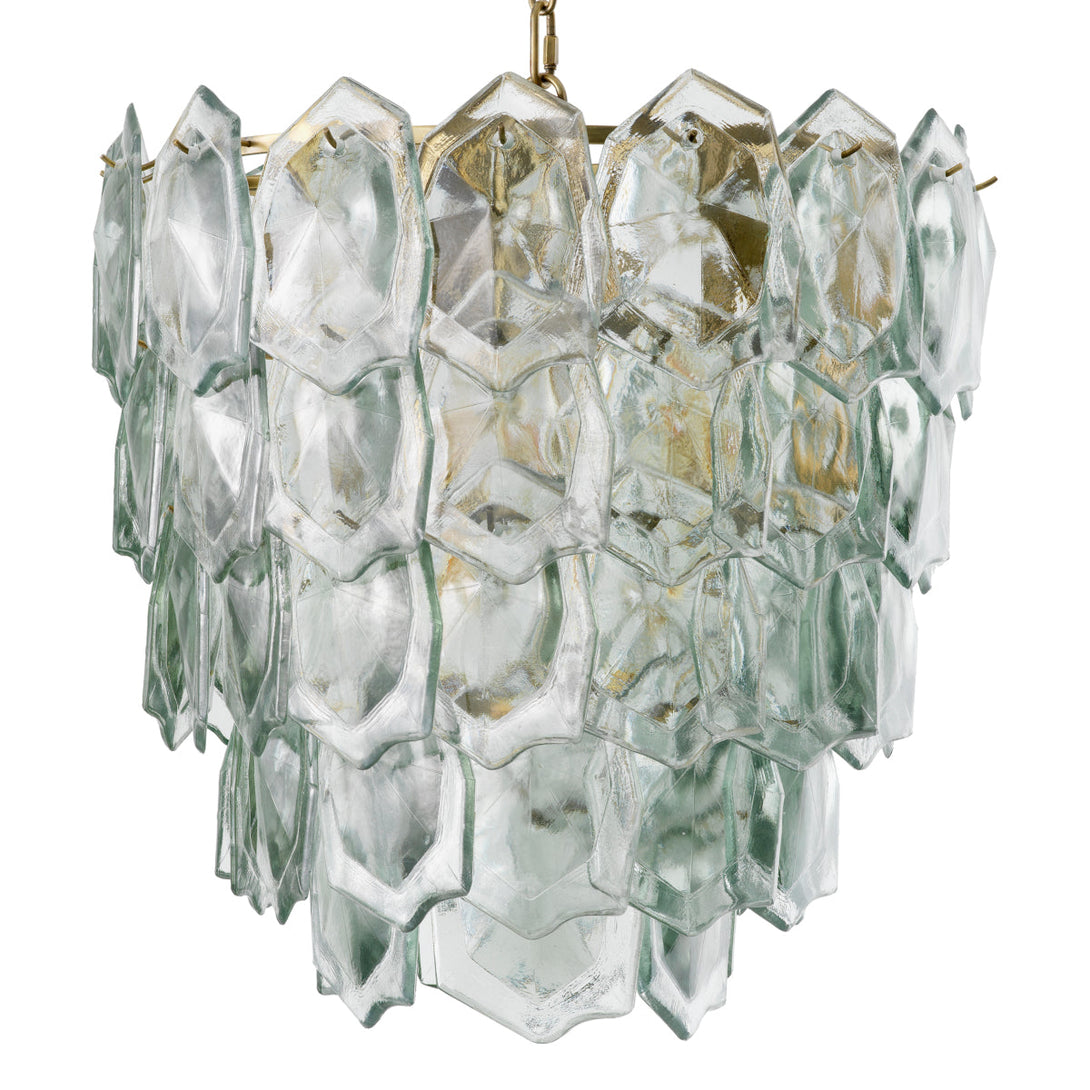 Chandelier Elias Vintage Brass Clear Glass Lighting Eichholtz